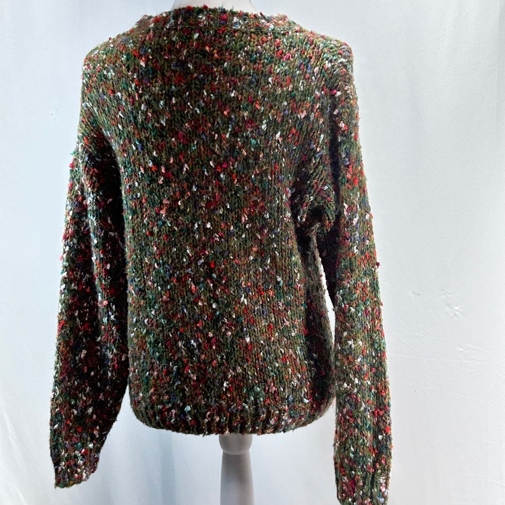 Sacha Women Multicolored Speckled Sweater Crew Neck Long Sleeve Size S Wool Blnd - Picture 4 of 6